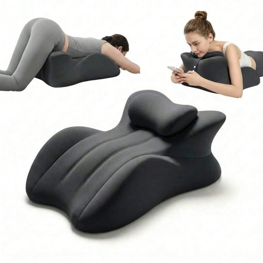 Prone Pillow Memory Foam Body Pillow, Ergonomic Wedge Pillow For Bed Pillows & Sofa, Comfortable Reading Pillow For Prone Lying, Sitting Support & Leg Elevation, Removable & Easy-Care Cover Bolster Pillow